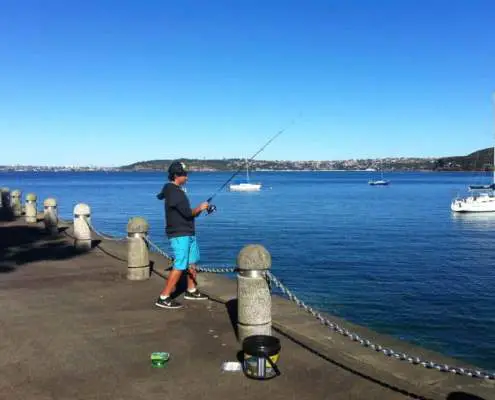 Fishing at Little Manly Beach