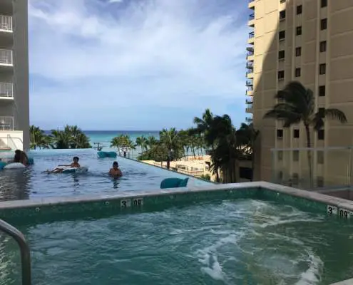 View from balcony of Alohilani Resort