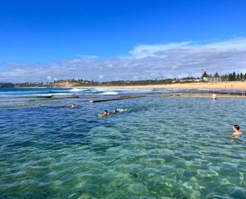 People swimming at Mona Vale Beach