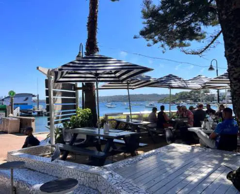 Water view cafe - Outdoor area of Beach Club Watsons Bay